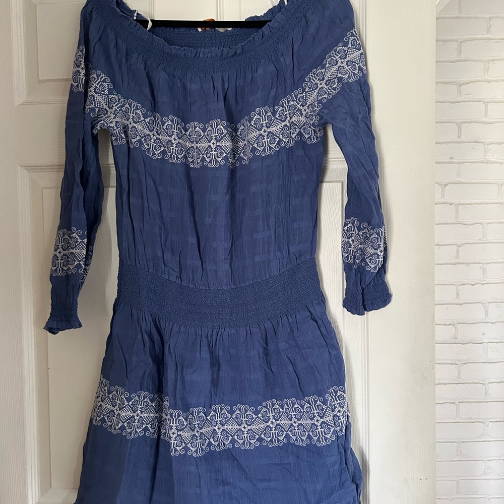 Tory Burch Long Sleeve Blue Denim Dress size L